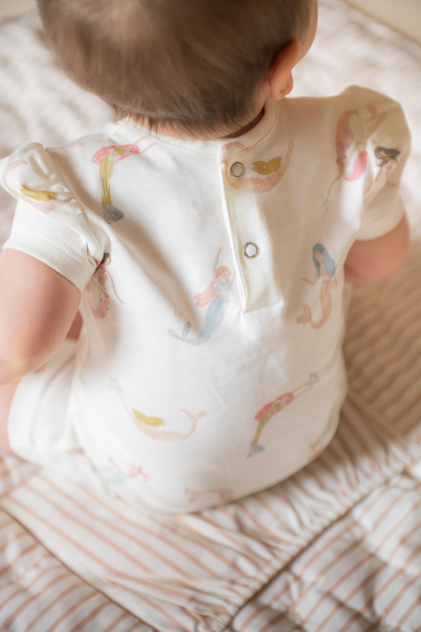 Pehr-Short Sleeve Puff Romper-Mermaid Melody-3