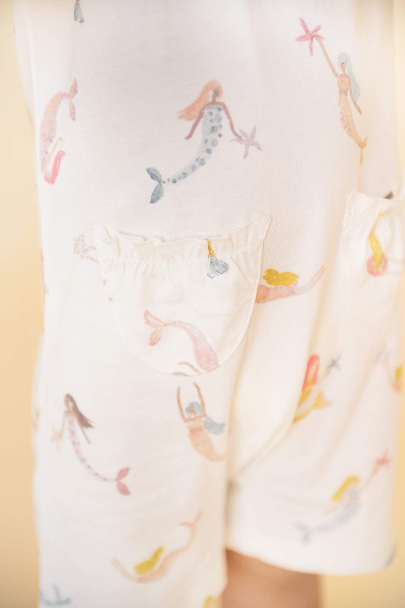 Pehr-Short Sleeve Toddler Puff Romper-Mermaid Melody-3