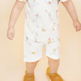 Pehr-Short Sleeve Toddler Puff Romper-Mermaid Melody-6