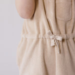 Pehr-Classic Terry Drawstring Romper-Sand-Toddler-2