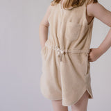 Pehr-Classic Terry Drawstring Romper-Sand-Toddler-4