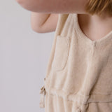 Pehr-Classic Terry Drawstring Romper-Sand-Toddler-3