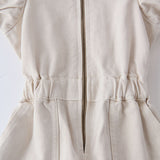 Pehr-Vintage Twill Puff Sleeve Jumpsuit-Natural-2