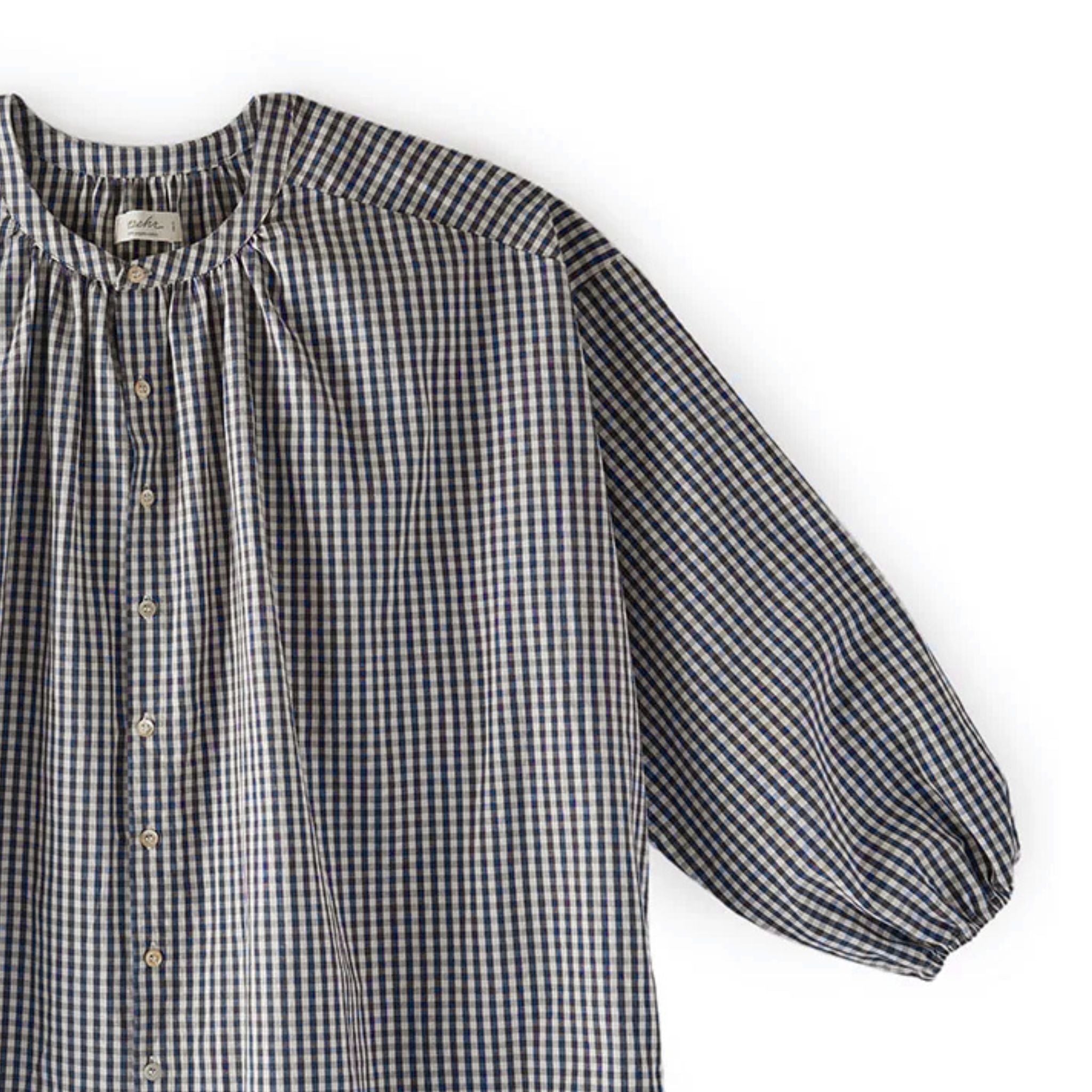 Gingham Women's Blouse Women's Clothing Pehr Canada Indigo L - XL