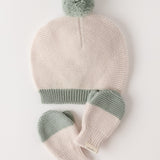 Pehr-Kids Wool Knit Hat-Natural - Sage-2