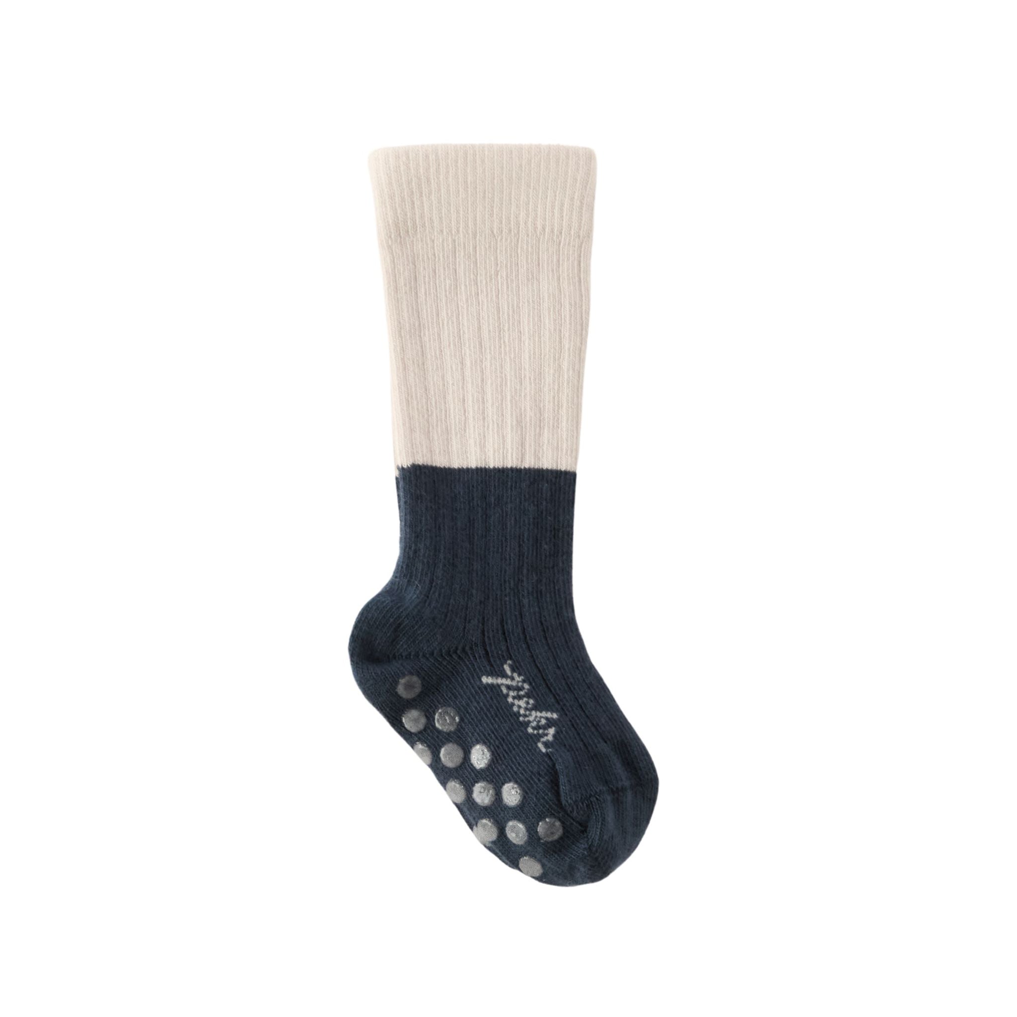 Pehr-Knee Length Socks with Grips-Ink w Natural-1