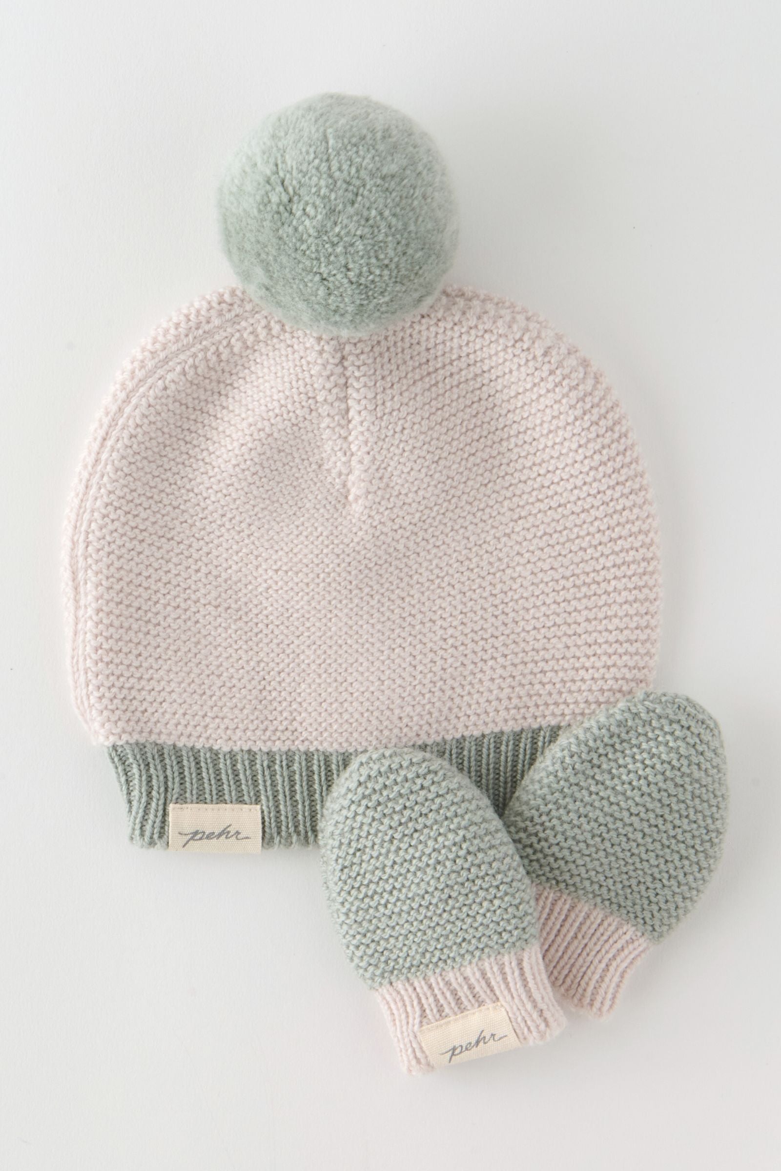 Pehr-Toddler wool knit mittens-sage-2