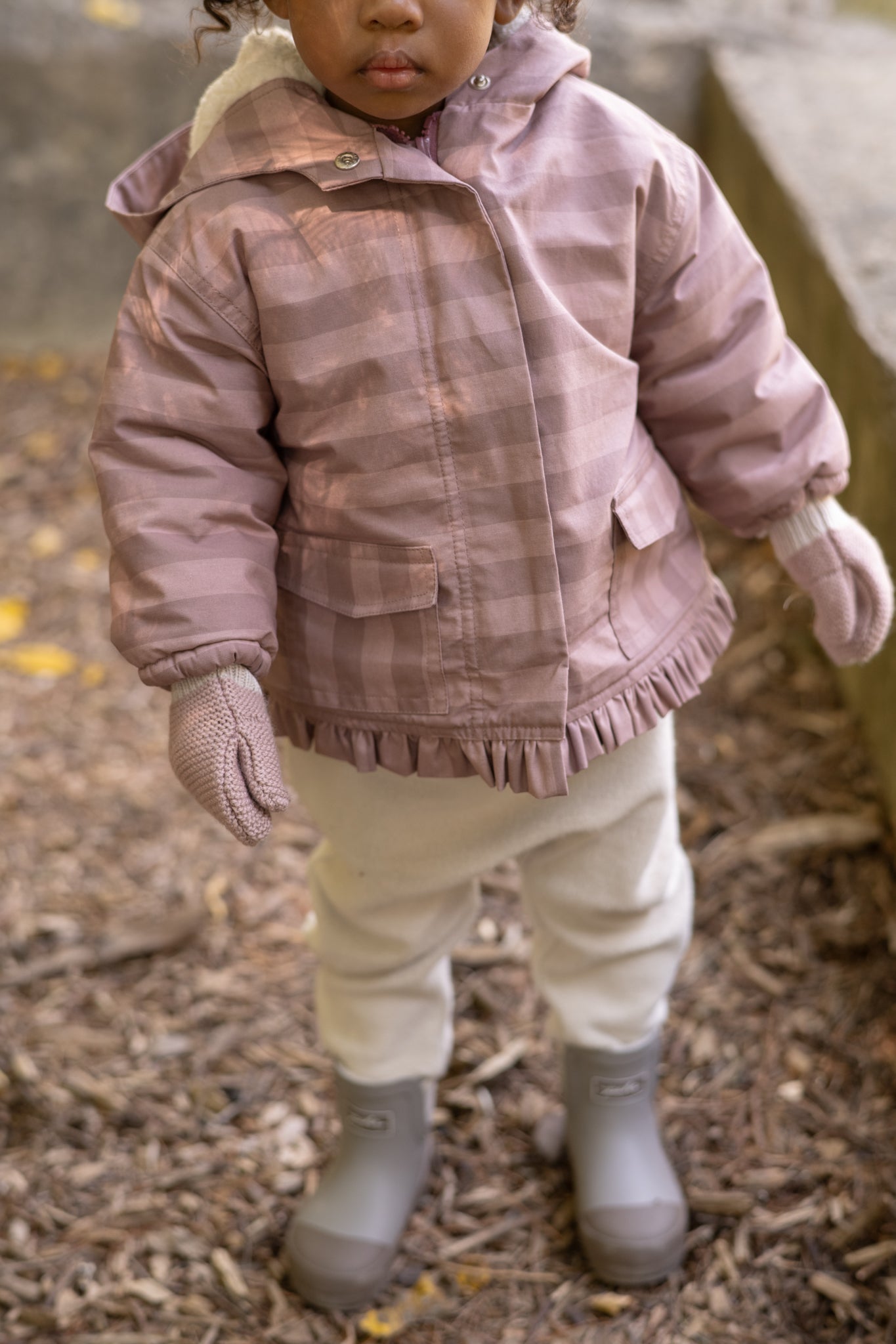 Pehr-Toddler wool knit mittens-rose-2