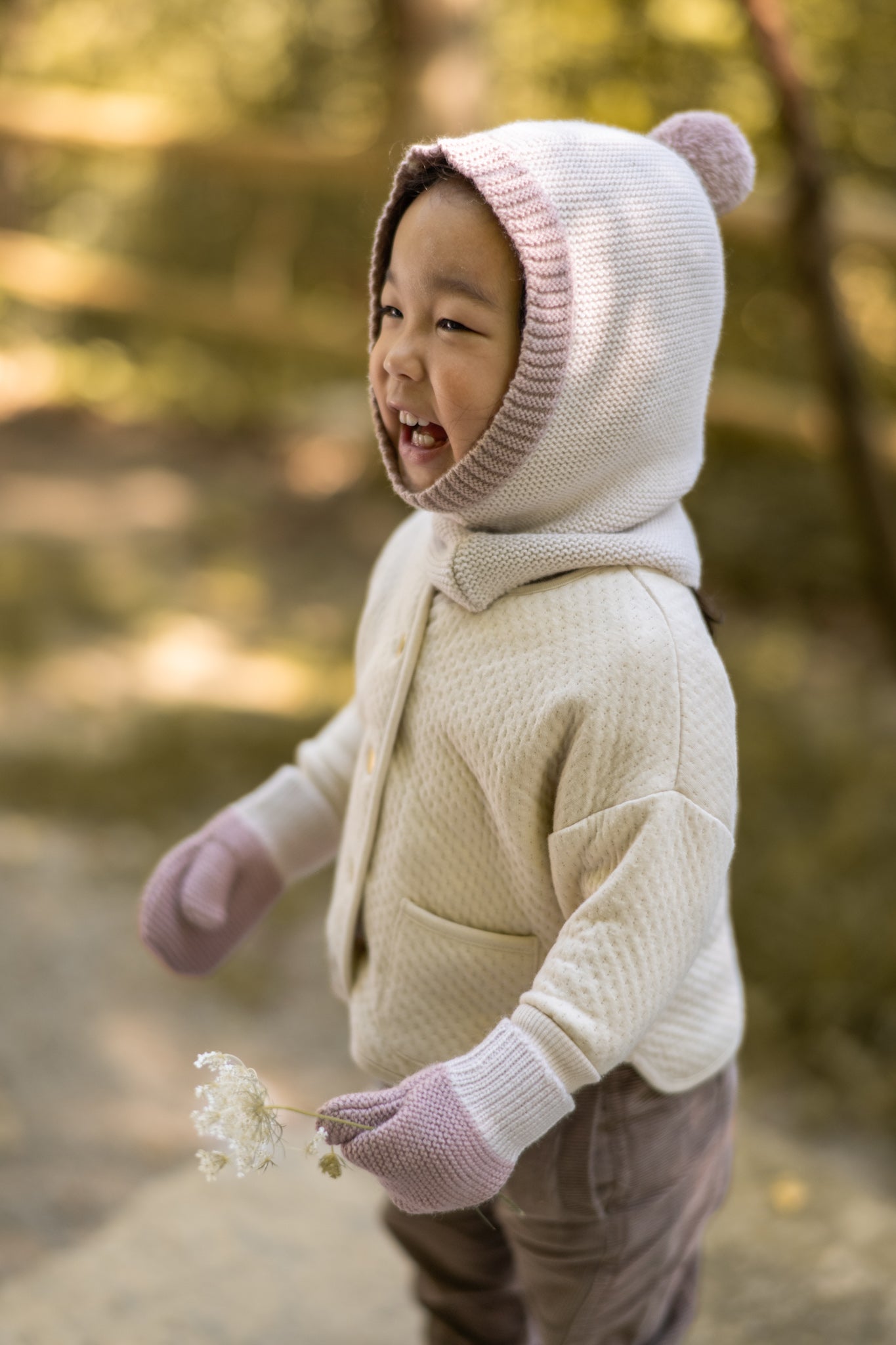 Pehr-Toddler wool knit mittens-rose-6