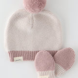 Pehr-Toddler wool knit mittens-rose-9