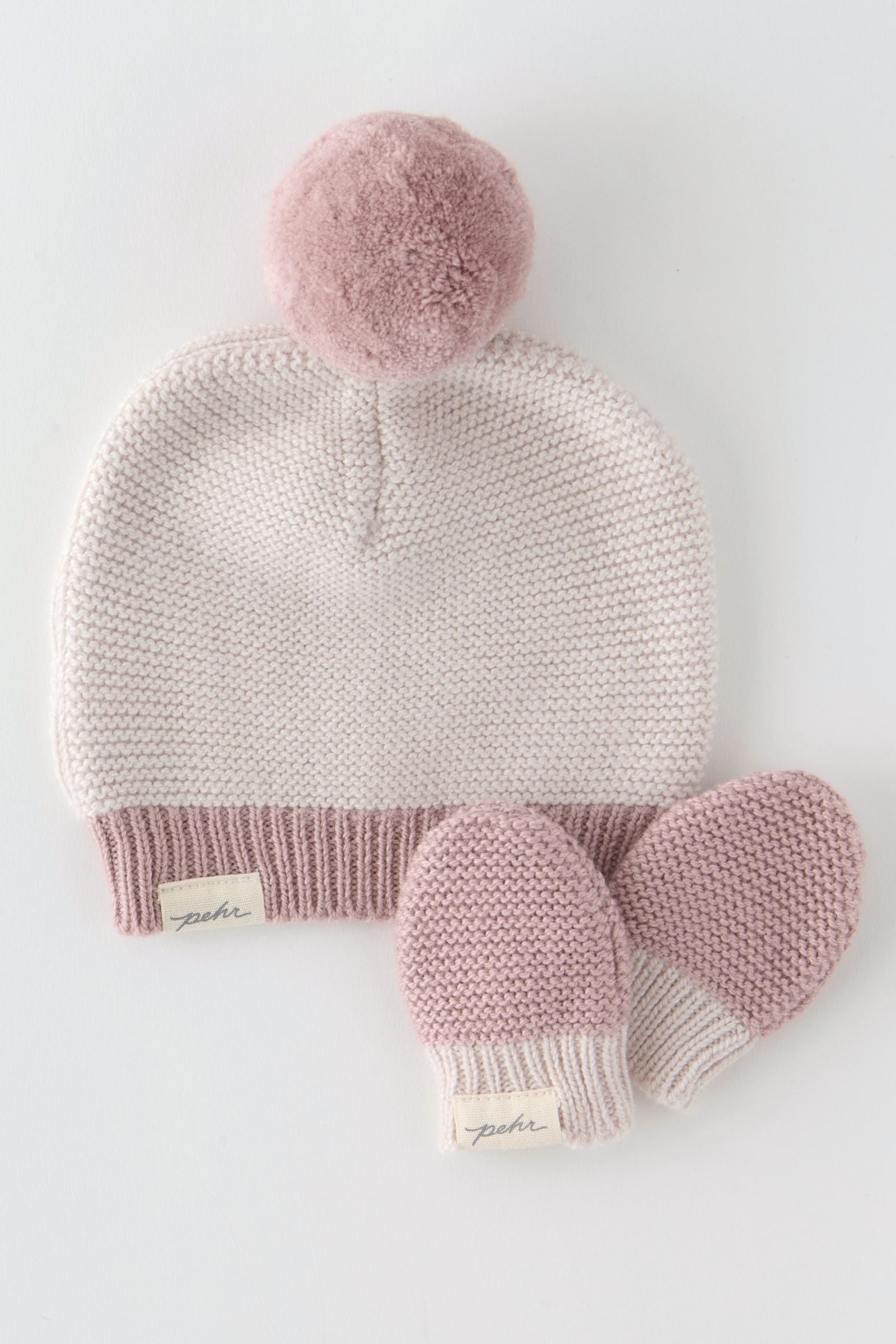 Pehr-Toddler wool knit mittens-rose-9