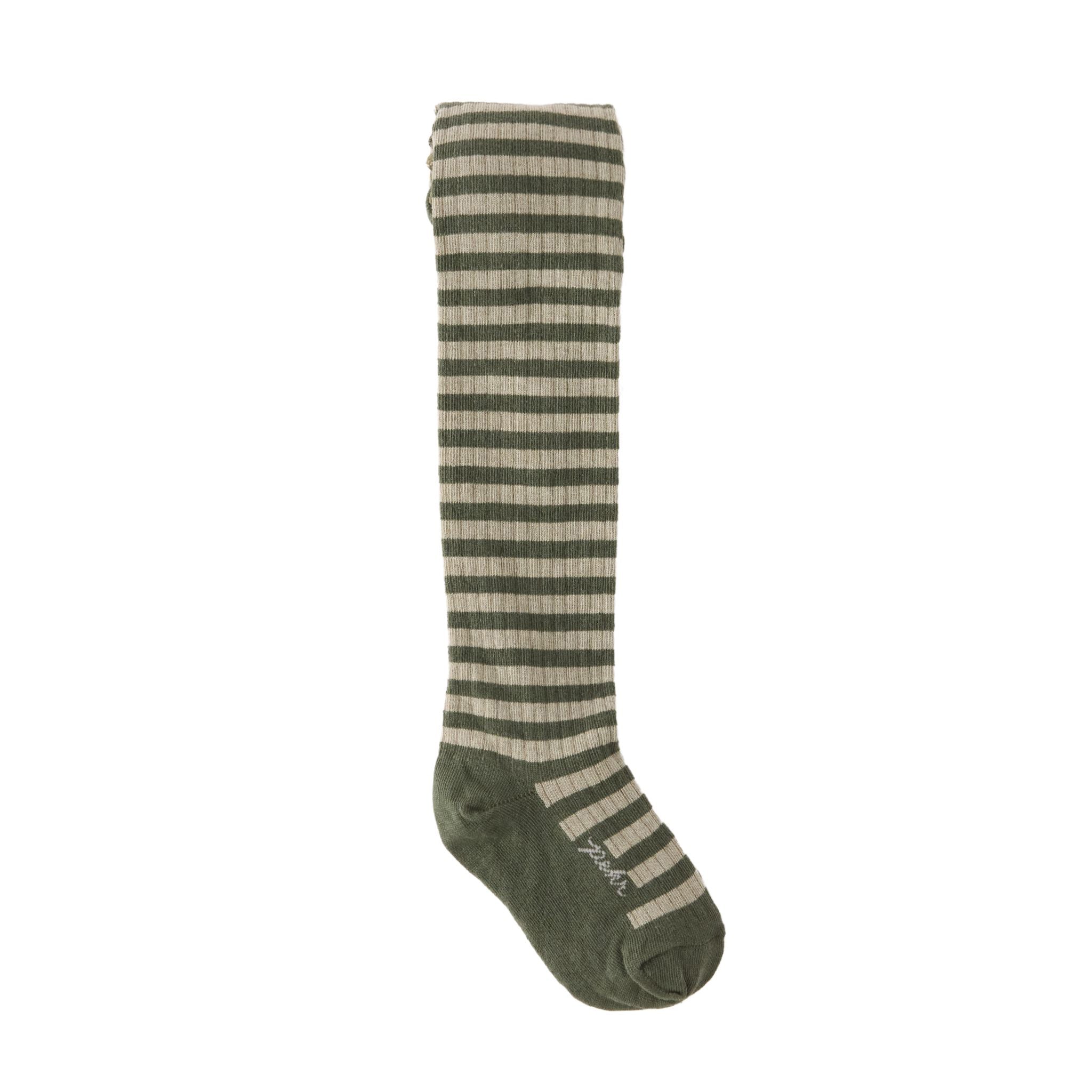 Striped Ribbed Tights Tights Pehr Canada Sage - Juniper Stripe 4 - 5 T
