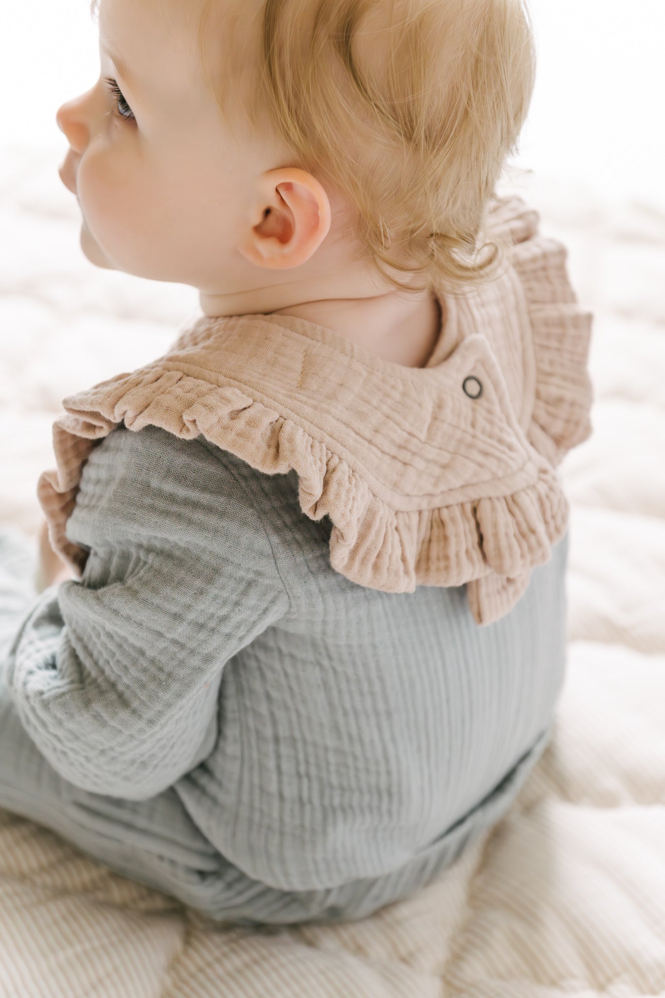 Pehr-Muslin Gauze Ruffle Bib Set of 2 - Fawn & Sienna - Baby - 6