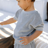 Pehr-Classic Terry Dropped Shoulder Short Sleeve Top-Puddle-3