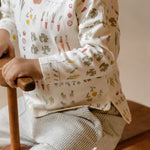 Pehr-Dropped Shoulder Long Sleeve Toddler Top-Veggie Patch-2