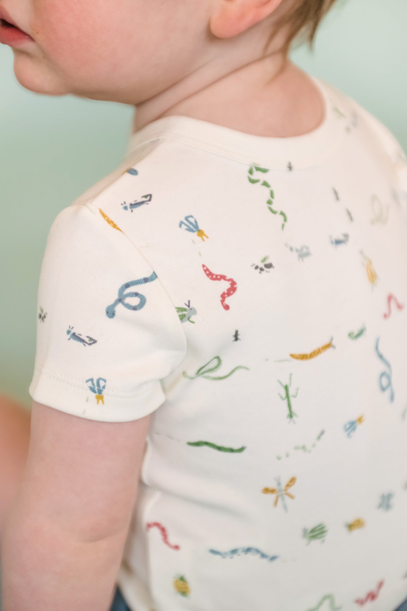 Pehr-Short Sleeve Henley One Piece- Crawling Critters-4