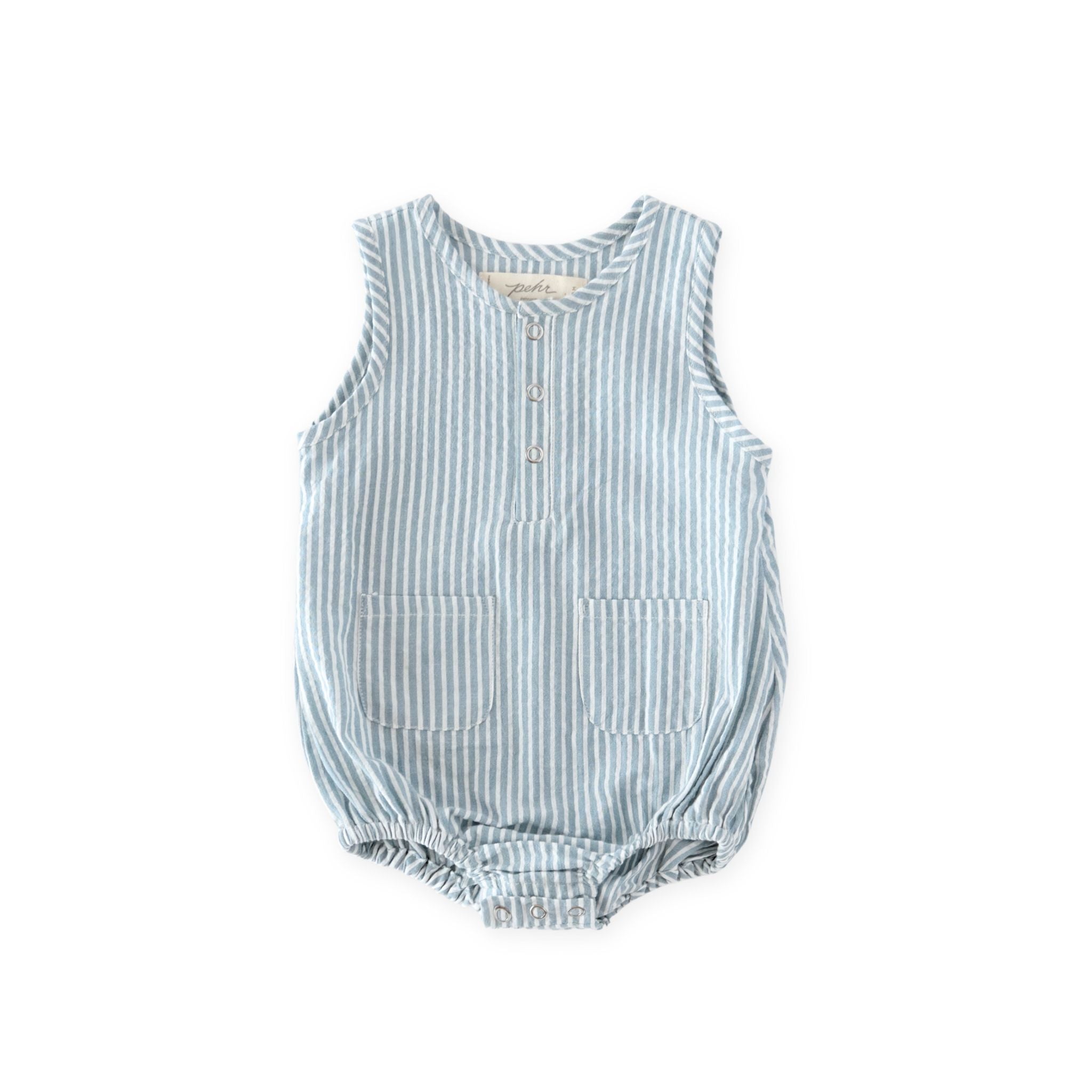 Pehr-Seersucker Pocket One-Piece-Marine Blue-1