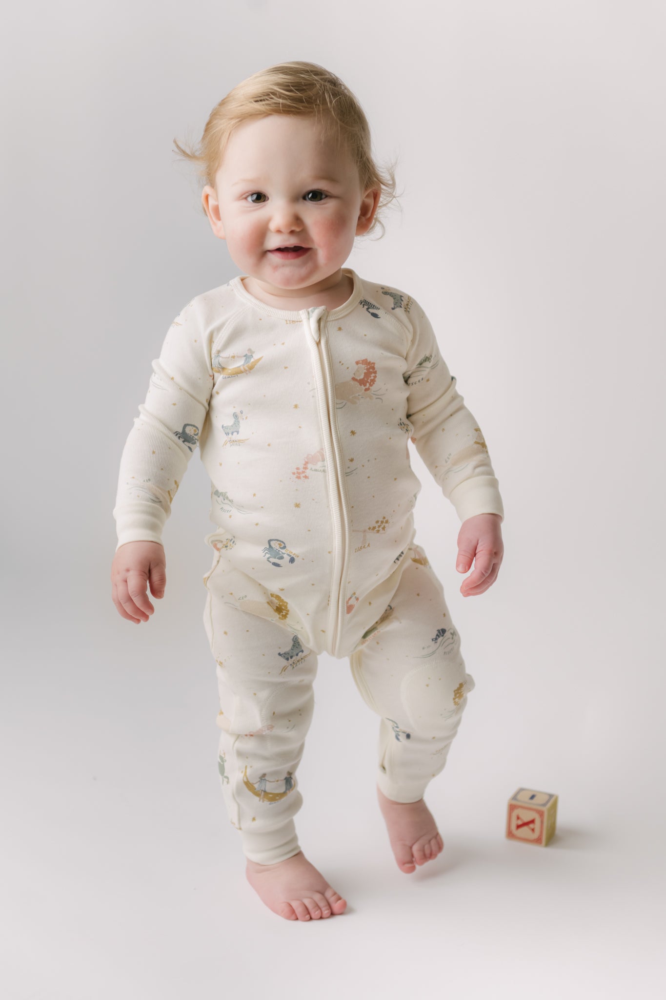 Pehr-Ribbed Baby Footless Sleeper-Zodiac-3