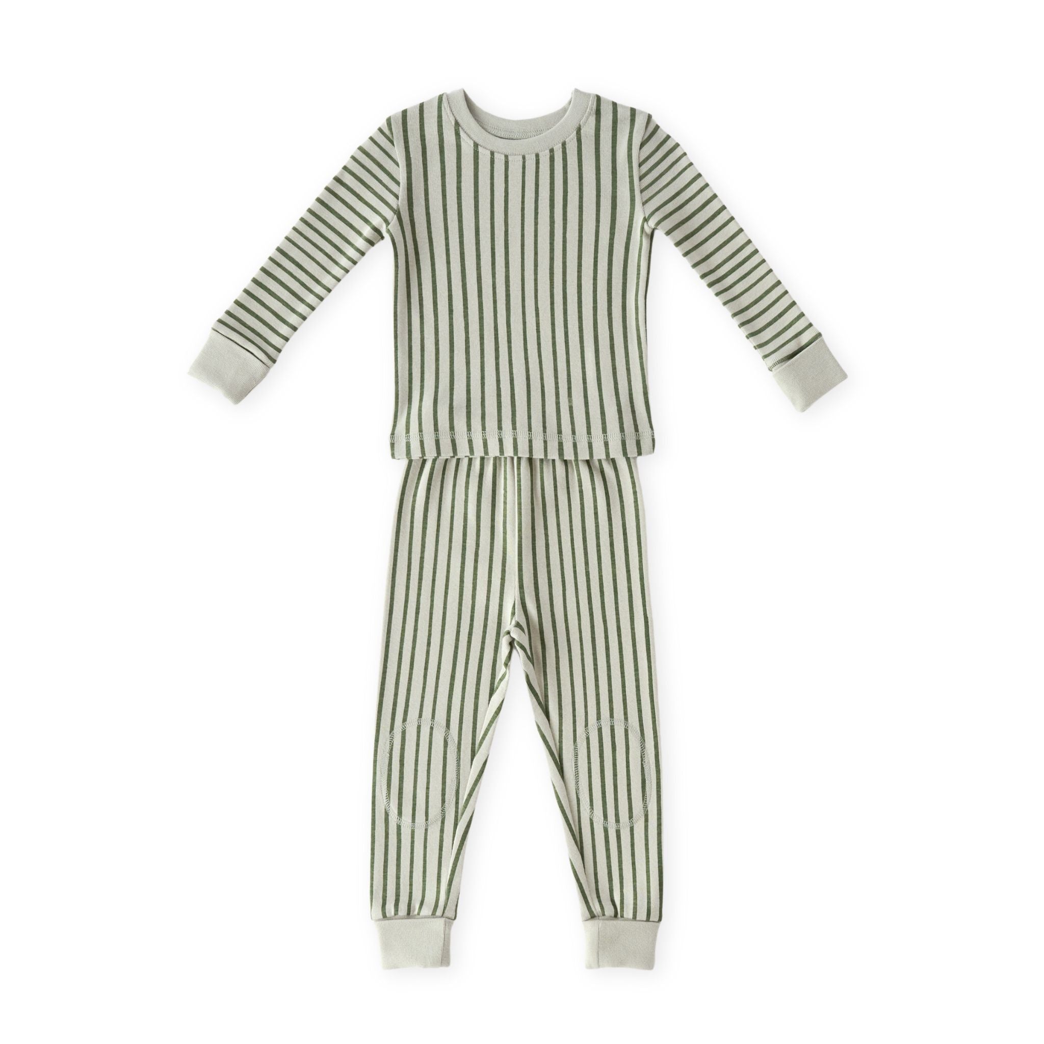 Pehr-Ribbed Kids Pajama-Stripes away evergreen-1