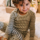 pehr-ribbed toddler pajama-Stripes Away Evergreen-5