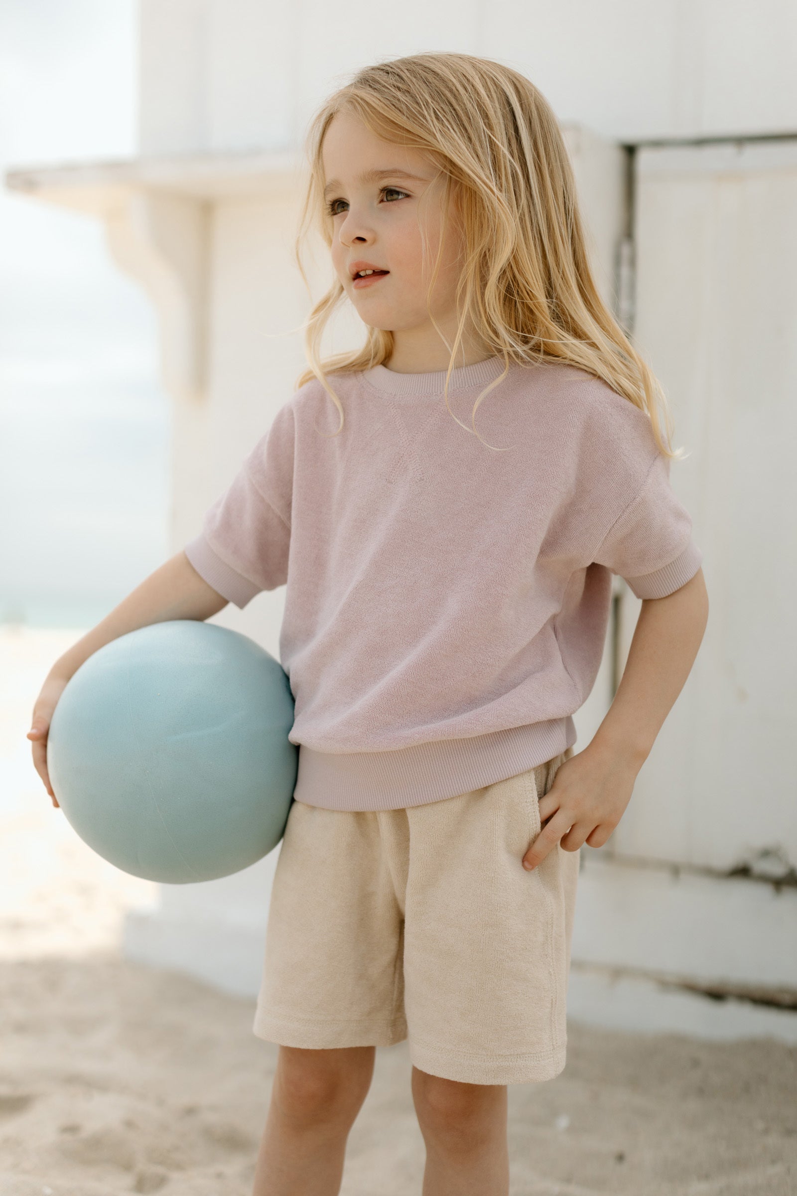 Pehr-Classic Terry Board Short-Sand-Toddler-2
