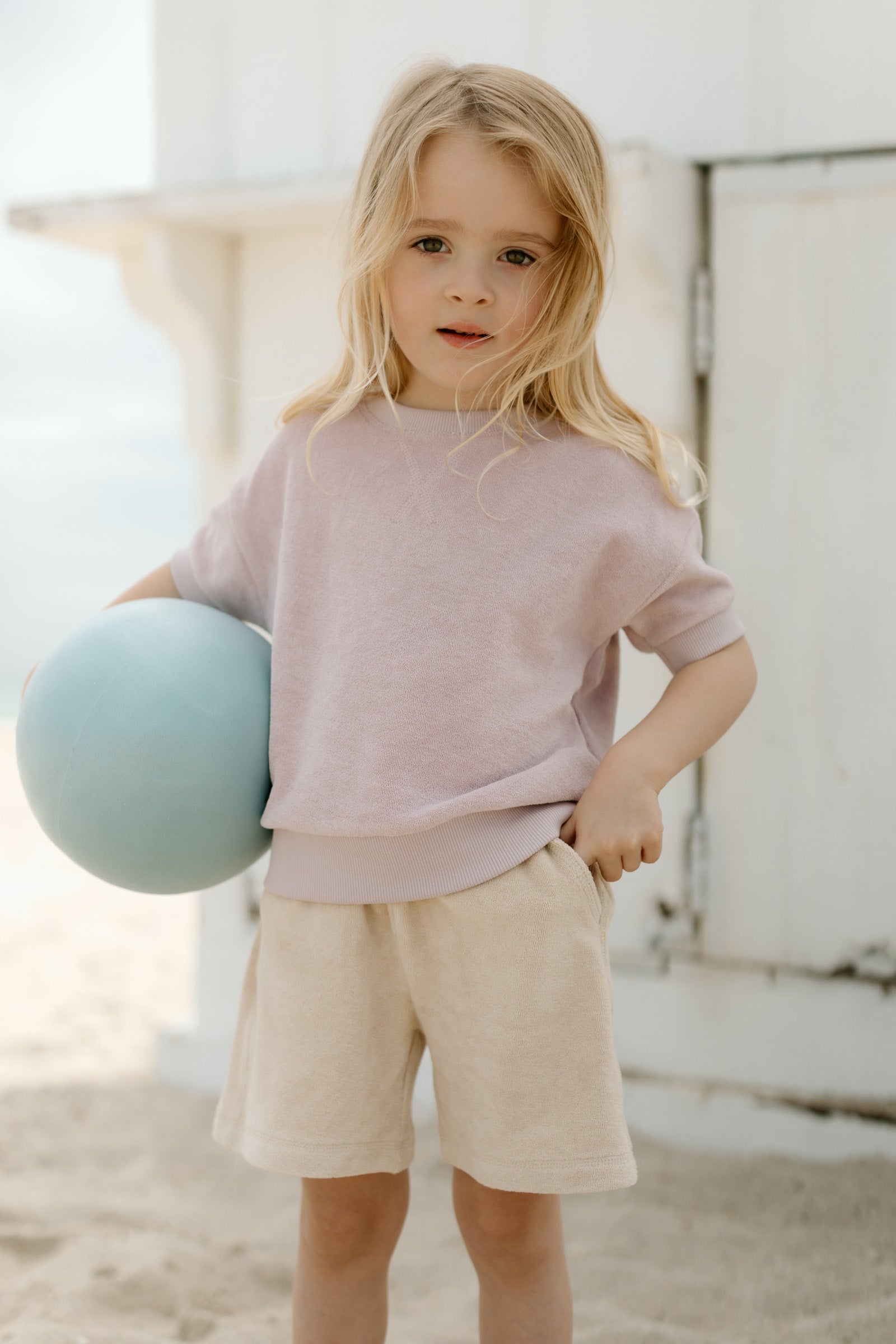 Pehr-Classic Terry Board Short-Sand-Toddler-3