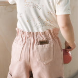 Pehr-Vintage Twill Paperbag Shorts-Peony-2