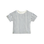 Pehr-Dropped Shoulder Short Sleeve T-Shirt-Stripes Away Ink Blue-1