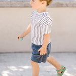 Pehr-Dropped Shoulder Short Sleeve T-Shirt-Stripes Away Ink Blue-3