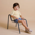 Pehr-Dropped Shoulder Short Sleeve T-Shirt-Stripes Away Marigold-6