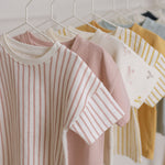 Pehr-Dropped Shoulder Short Sleeve T-Shirt-Stripes Away Peony-6