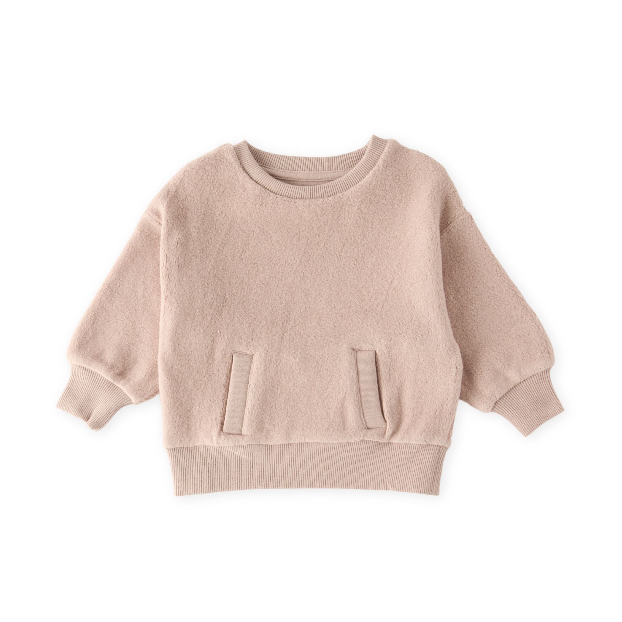 Pehr-Teddy Fleece Dropped Shoulder Sweatshirt-Rose Pink-1