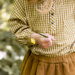 Pehr-Gingham Long Sleeve Top-Dijon-2