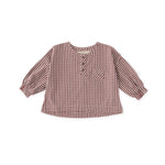 Pehr-Gingham Long Sleeve Top-Mulberry-1