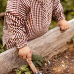 Pehr-Gingham Long Sleeve Top-Mulberry-3