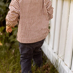 Pehr-Gingham Long Sleeve Top-Mulberry-4