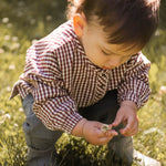 Pehr-Gingham Long Sleeve Top-Mulberry-5