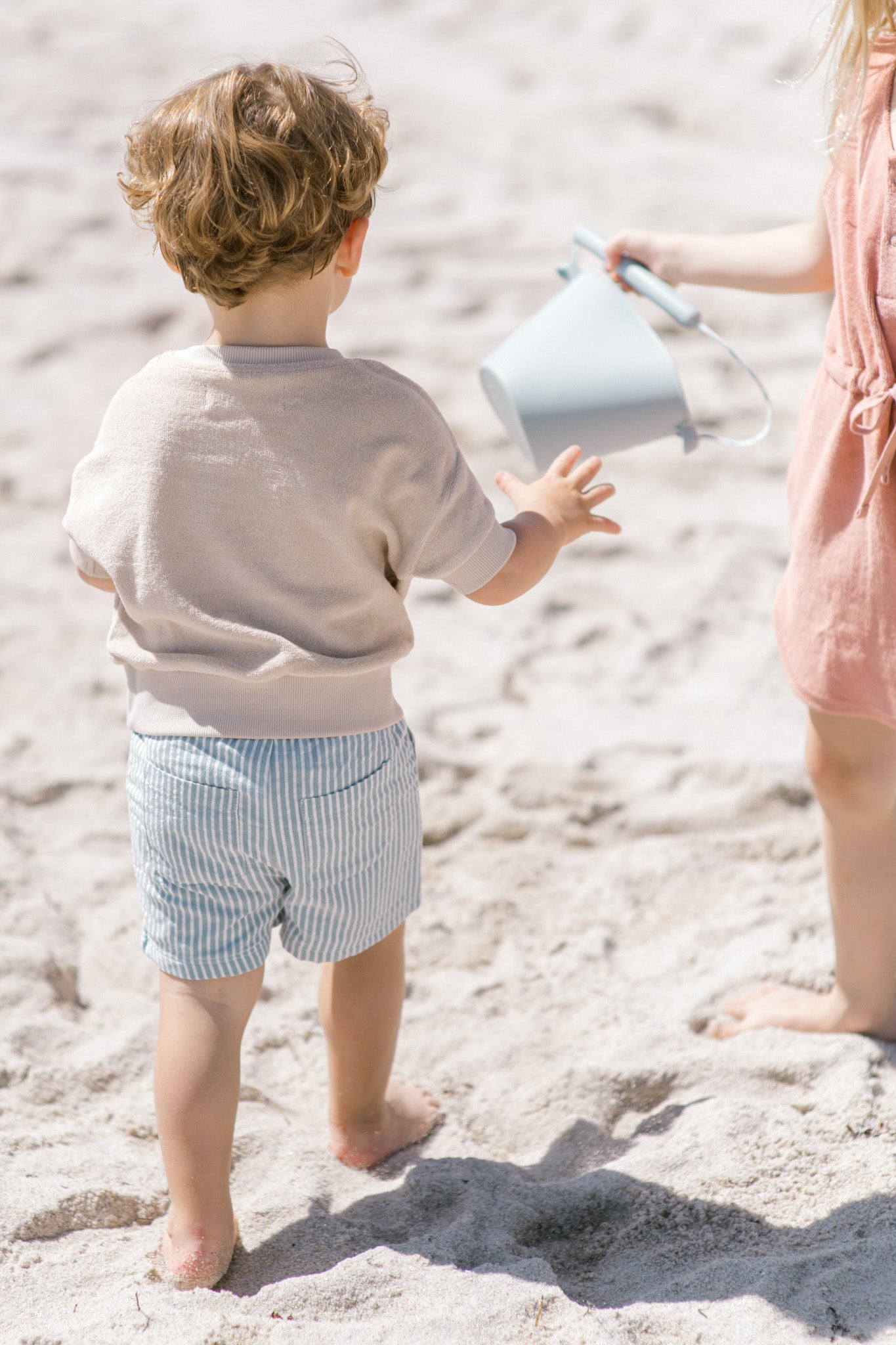 Pehr-Classic Terry Dropped Shoulder Short Sleeve Top-Sand-Toddler-4