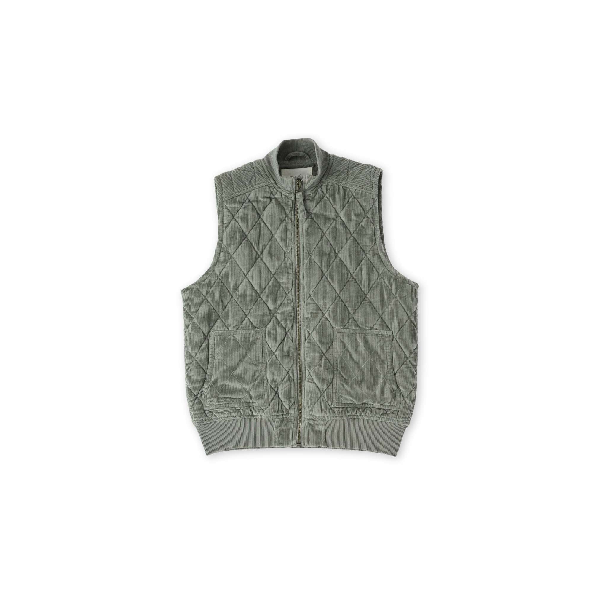 Corduroy Kids Quilted Vest Vest Pehr Canada Sage 6 - 7 T