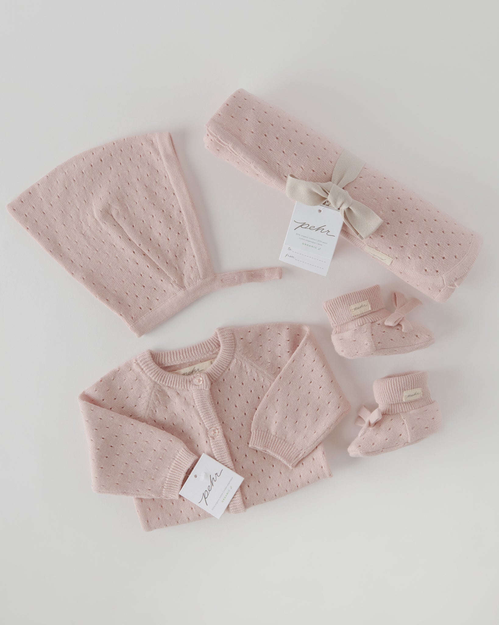 Pehr-Dotty Knit Sweater-Soft Peony-Newborn-3