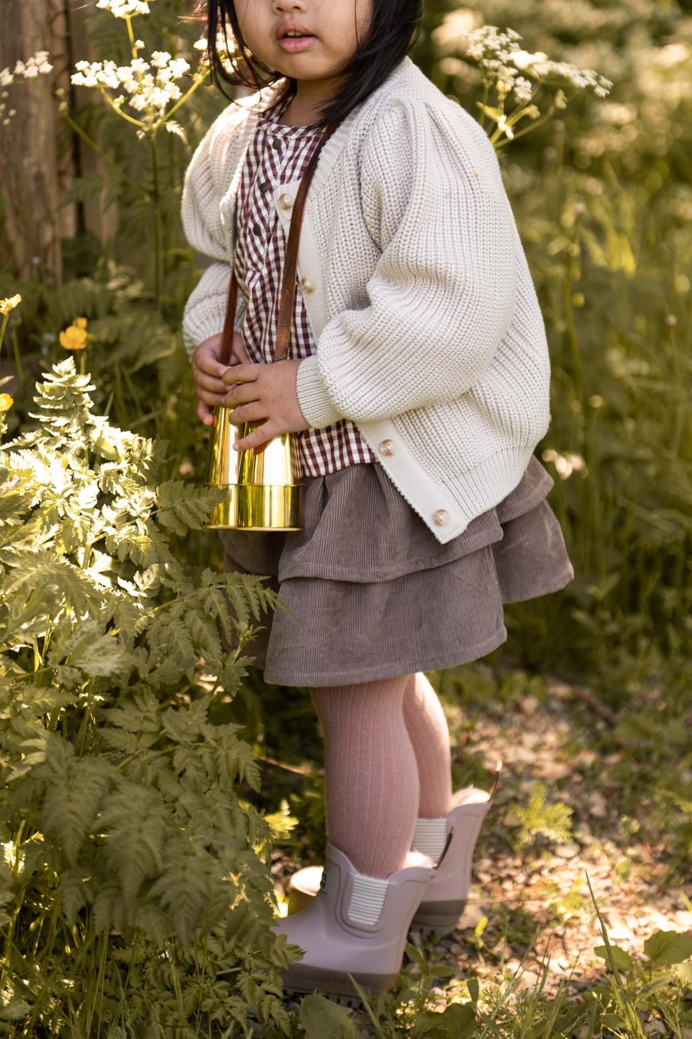 Pehr-Cotton Knit Toddler Cardigan-Stone-2