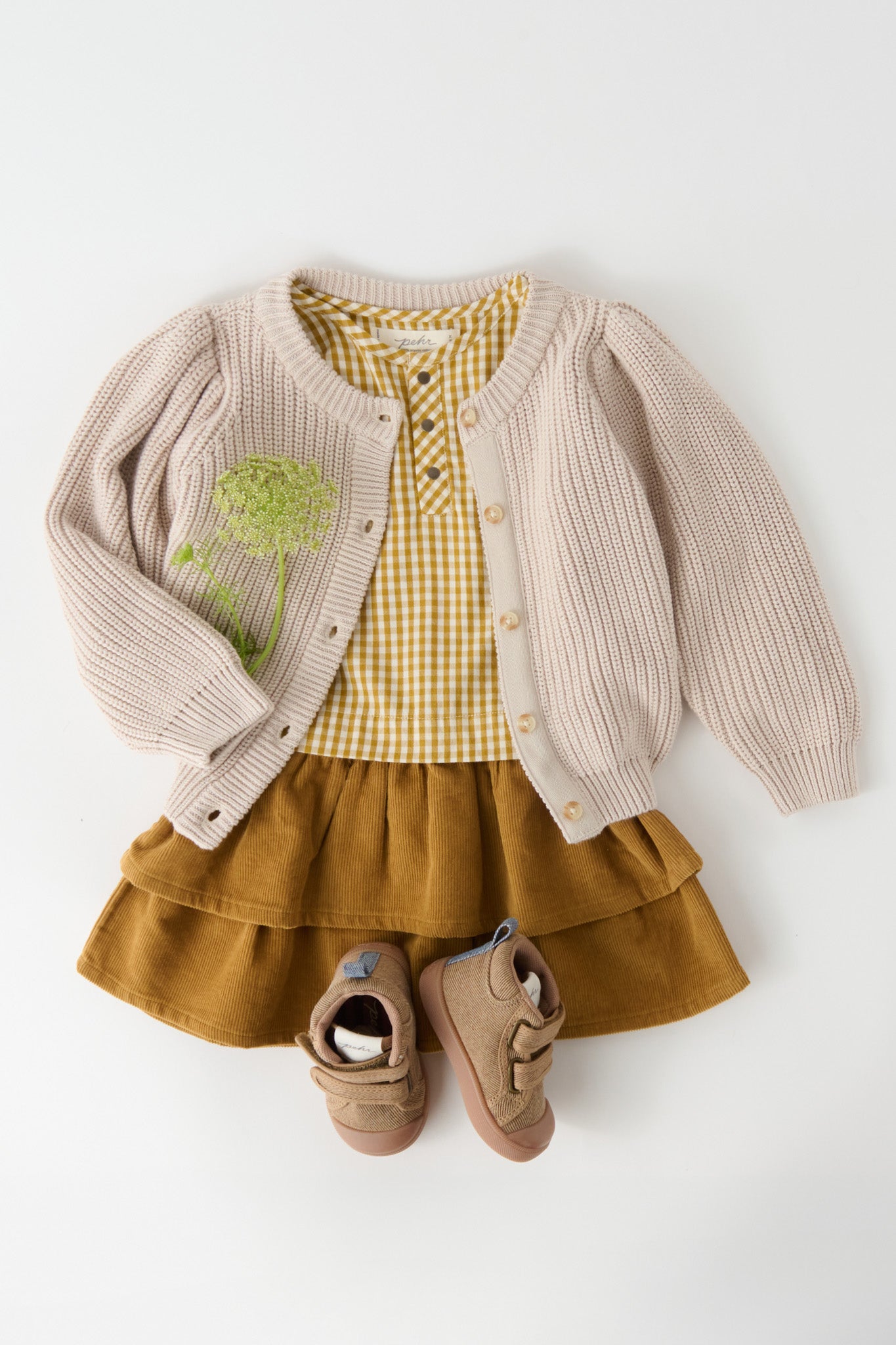 Pehr-Cotton Knit Toddler Cardigan-Stone-4