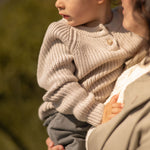 Pehr-Cotton Knit Toddler Sweater-Stone-6
