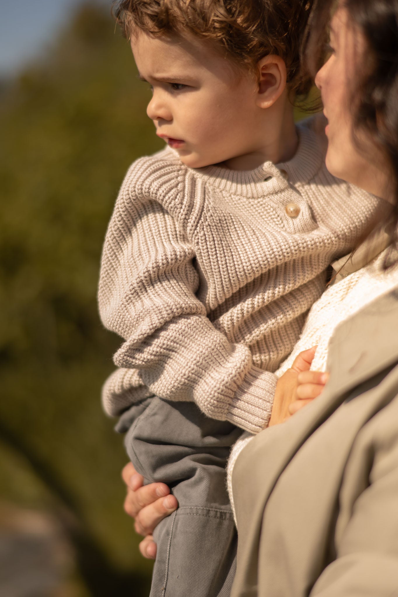 Pehr-Cotton Knit Toddler Sweater-Stone-6