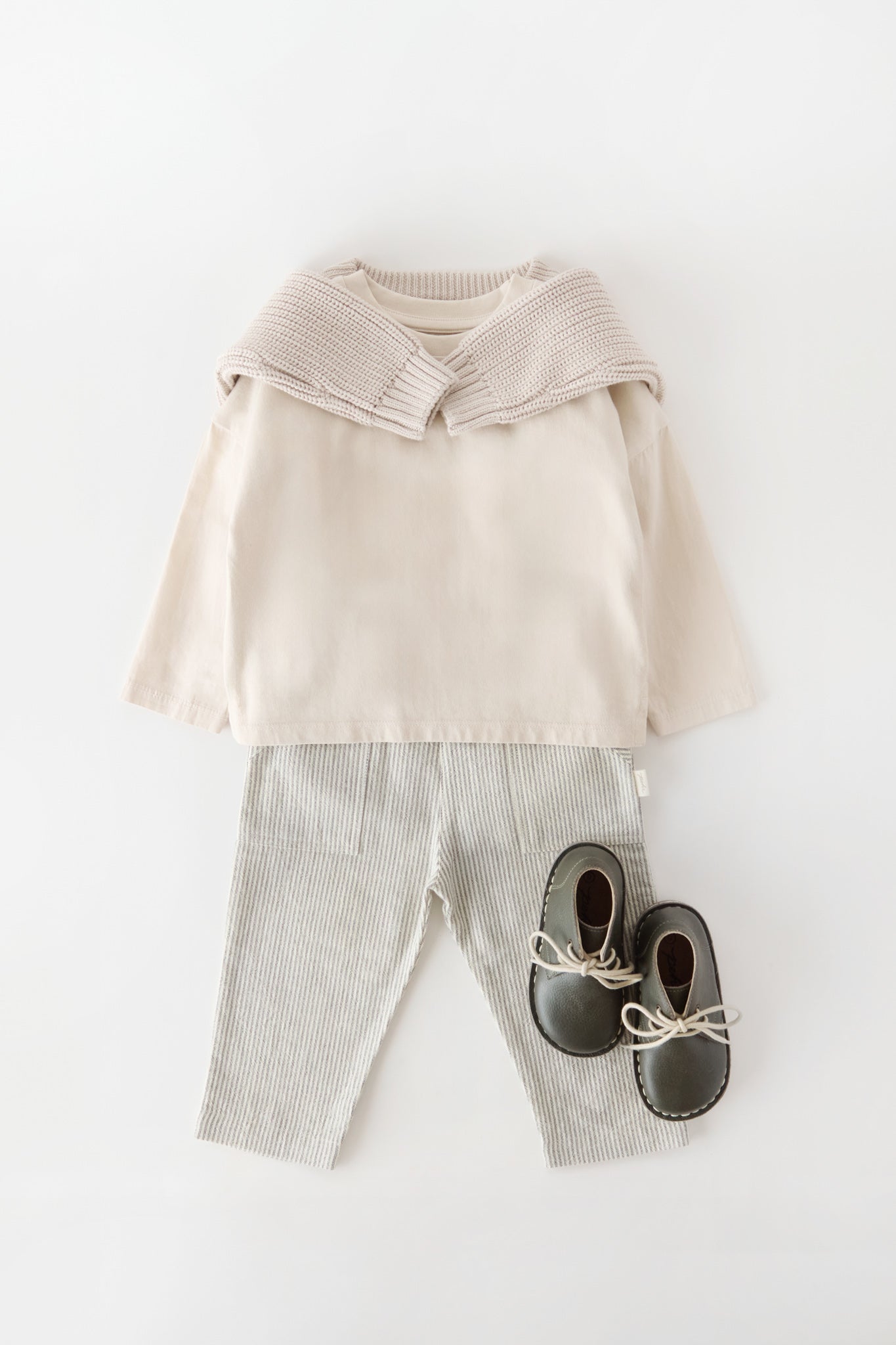 Pehr-Cotton Knit Toddler Sweater-Stone-7