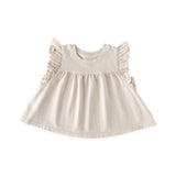 Pehr-Garment Dye Ruffle T-Shirt-Sand-1