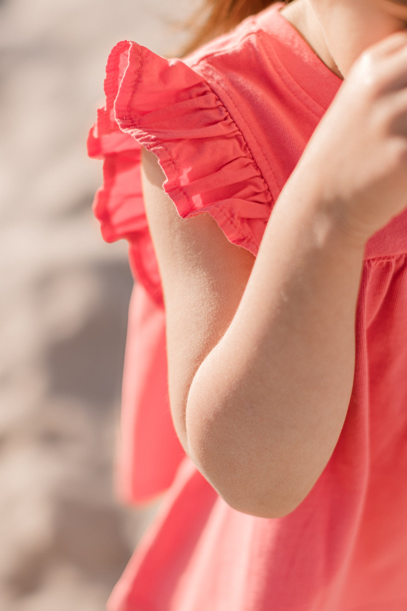Pehr-Garment Dye Ruffle T-Shirt-Raspberry-3