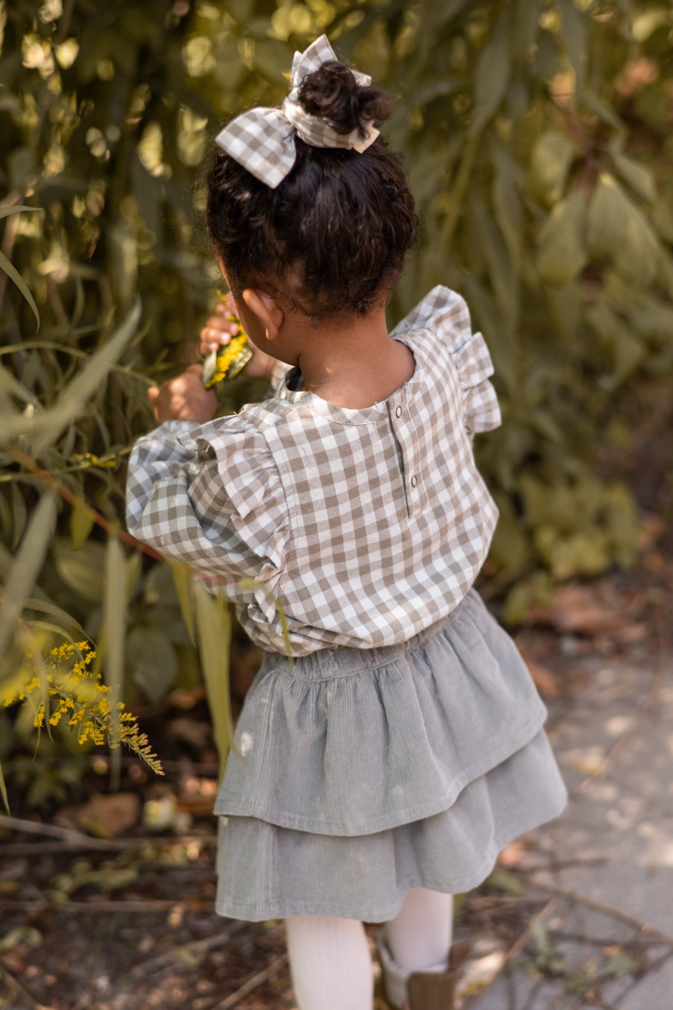 Pehr-Flannel Ruffle Top-Sage/Light Sage-3
