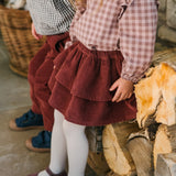 Pehr-Flannel Ruffle Top-Thistle/Light Thistle-7