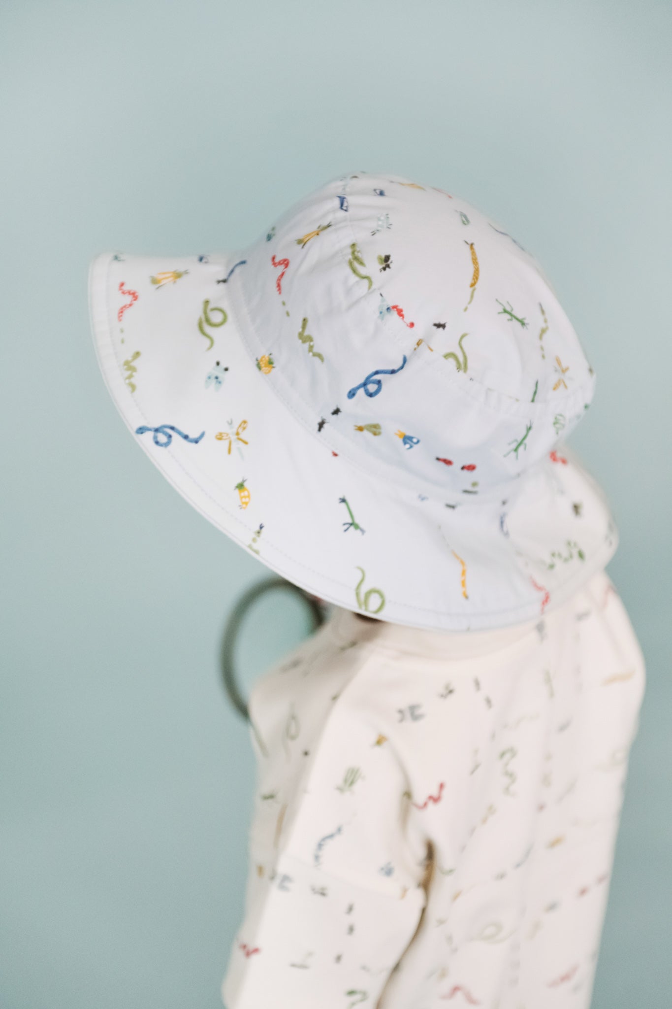 Pehr-Bucket Hat-Crawling Critters Blue-Toddler-3